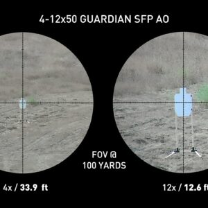 Monstrum Guardian 4-12x50 AO Rifle Scope with Parallax Adjustment | Black | Monstrum Rifle Scope Level Bubble | 1 inch Diameter | Bundle