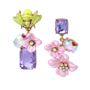 bee cluster mismatched earrings