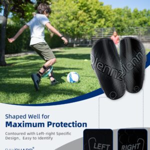 RAYSHARP Shin Guards Soccer Youth - Comfortable and Durable Toddler Kids Soccer Shin Guards with Adjustable Straps for Boys Girls Teenagers Adults Black S