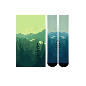 Sierra Socks Evergreen Pattern CoolMax Socks, Nature Collection for Men & Women Crew Socks