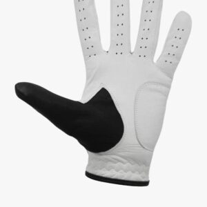 PIGEON WEDGE Leather Golf Glove for Men, Right Handed Golfers, White, Comfortable Design, Maximum Grip, All Weather Golfing Glove, Worn On Left Hand, Breathable, Durable, Gift for Golfers