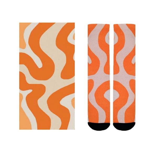 Sierra Socks Orange Creamsicle Pattern Unisex Socks - XL-Women Shoe Size (14+) / Buy 1 pr.