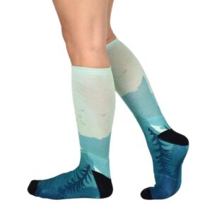 Sierra Socks Evergreen Pattern CoolMax Socks, Nature Collection for Men & Women Crew Socks