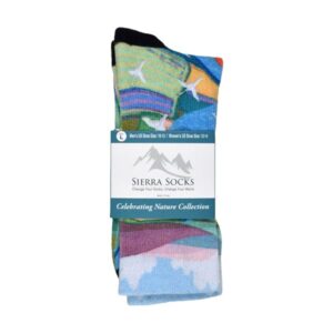 Sierra Socks Birds Eye View Pattern Unisex Socks - XL-Women Shoe Size (14+) / Buy 1 pr.