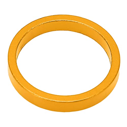 Kadimendium Bike Front Fork Gasket, Bicycle Headset Washer Aluminum Alloy Light Weight for Road Bike 28.6mm Tube(Gold)