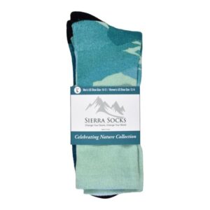 Sierra Socks Evergreen Pattern CoolMax Socks, Nature Collection for Men & Women Crew Socks