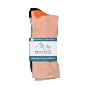 Sierra Socks Arizona Heat Pattern CoolMax Socks, Nature Collection for Men & Women Crew Socks