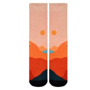 Sierra Socks Arizona Heat Pattern CoolMax Socks, Nature Collection for Men & Women Crew Socks