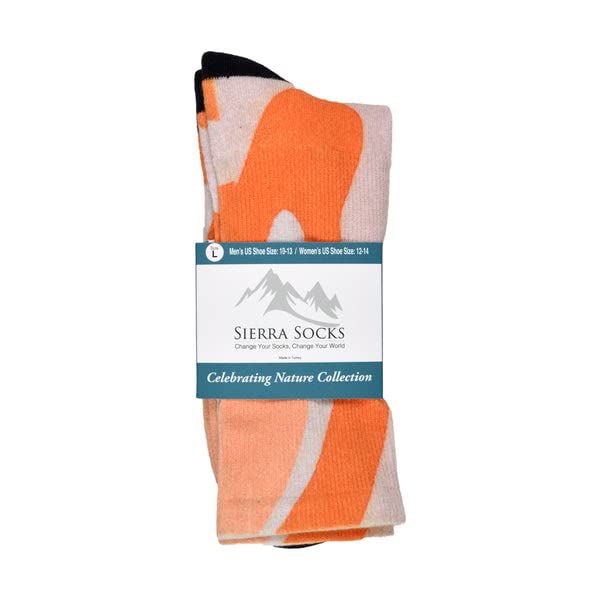 Sierra Socks Orange Creamsicle Pattern Unisex Socks - XL-Women Shoe Size (14+) / Buy 1 pr.