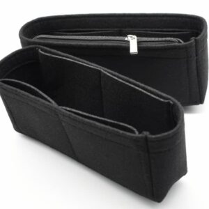 Lckaey Bag Organizer Insert for Classic Flap Medium bag Shaper Purse Insert - Premium Handbag Felt Organizer 2009black-M