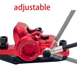 DEYING 950E Electric Power-Off E-Bike E Scooter Hydraulic Disc Brake Front & Rear Set & 180mm Rotor Mounting Adapter Included (Red, Contector Left Side)