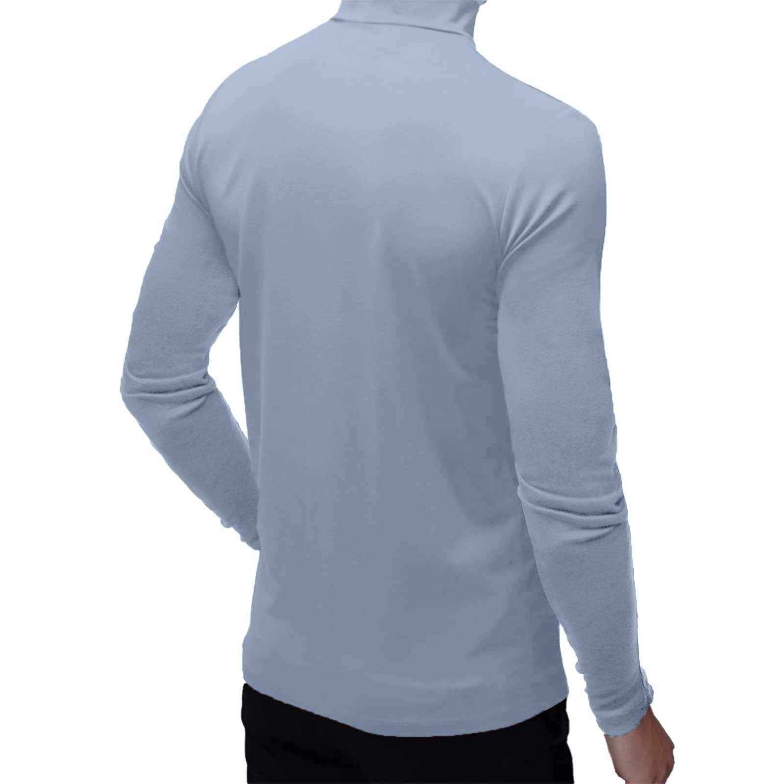 Men's T Shirt Long Sleeve Basic Mock Turtleneck Slim Fit Undershirt Pullover Thermal Solid Tops