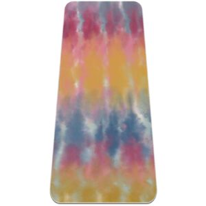 dragon sword colorful tie dye premium thick yoga mat eco friendly rubber health&fitness non slip mat for all types of exercise yoga and pilates (72" x 24" x 6mm)