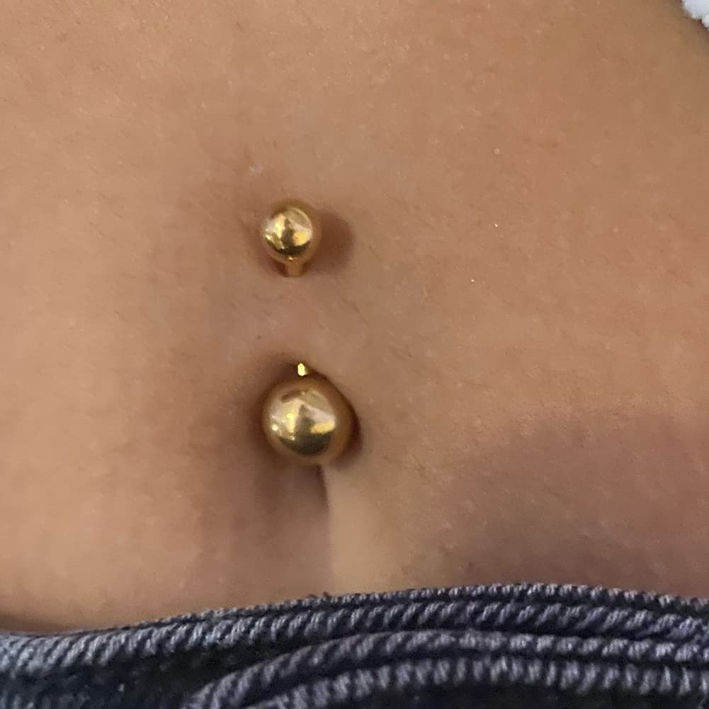 QWALIT Gold Belly Button Ring Belly Rings for Women Belly Button Rings Surgical Steel Clicker Belly Ring Simple Belly Piercing Belly Button Piercing Jewelry