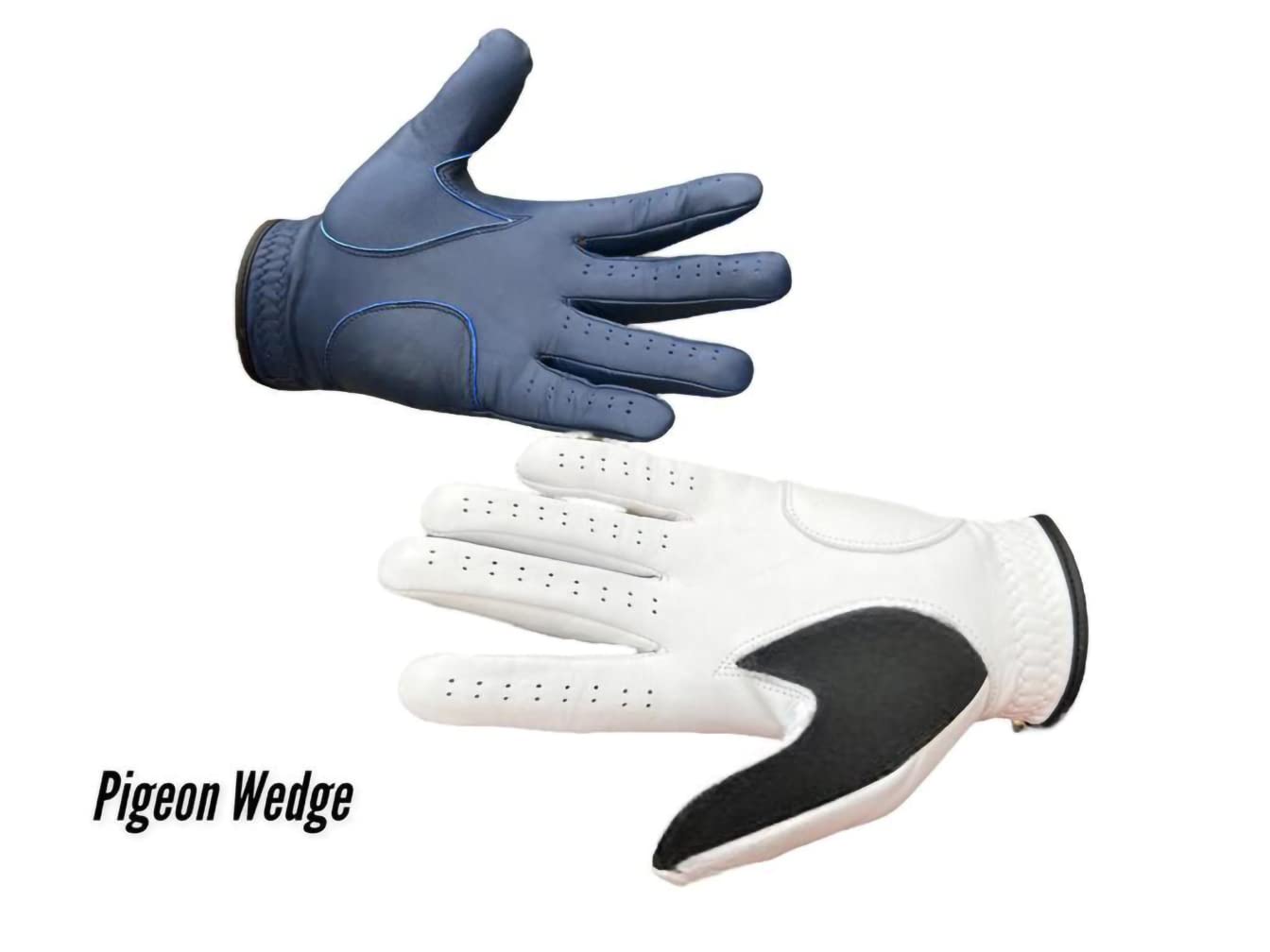 PIGEON WEDGE Leather Golf Glove Men for Right Handed Golfers, Lambskin Leather, Comfortable Design, Maximum Grip, All Weather Golfing Glove, Worn On Left Hand, Breathable