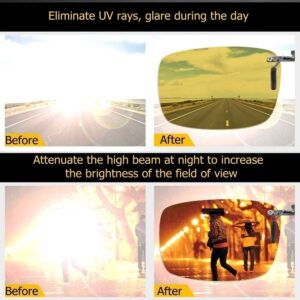 Junsika Polarized Clip On Night Driving Sunlasses for Prescription Glasses Men Women Flip Up Rimless Yellow Sunlasses UV400 Protection