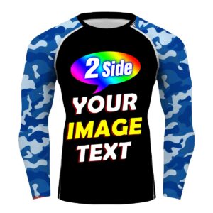 Custom Made Long Sleeve Compression BJJ Wrestling Cross Training Rash Guard- Camo Rash Guard Compression Shirt for No-Gi, Gi, & MMA