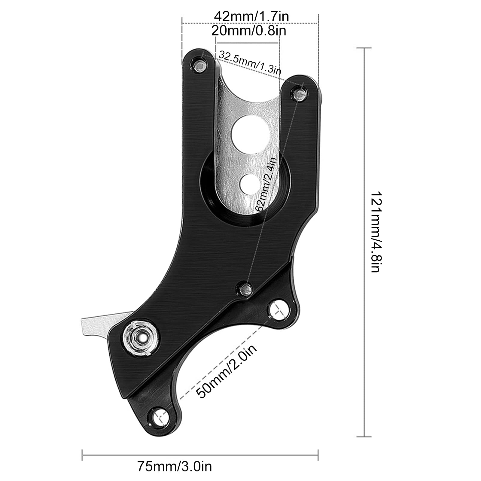 Ejoyous Disc Brake Adapter, Aluminum Alloy Fixed Seat Disc Brake Converter Mounting Adapter Rear Wheel Heavy Duty Conversion Modification Accessories for Mountain Bikes Road