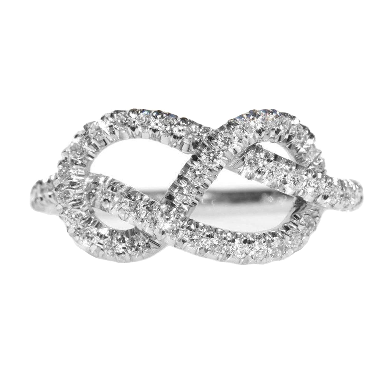 Psiroy 925 Sterling Silver Plated Cubic Zirconia Infinity Knot Ring for Women Size 6