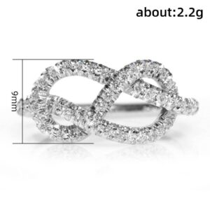 Psiroy 925 Sterling Silver Plated Cubic Zirconia Infinity Knot Ring for Women Size 6