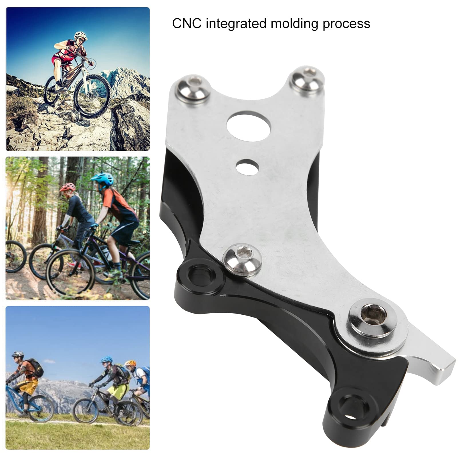 Ejoyous Disc Brake Adapter, Aluminum Alloy Fixed Seat Disc Brake Converter Mounting Adapter Rear Wheel Heavy Duty Conversion Modification Accessories for Mountain Bikes Road