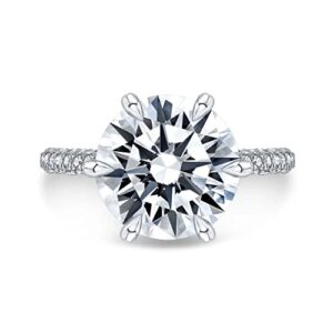 riya gems 4 ct round moissanite engagement ring wedding bridal ring set solitaire accent halo style 10k 14k 18k solid gold sterling silver anniversary promise ring gift for her (6)