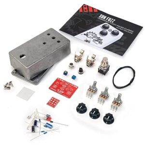 stewmac sun fuzz diy electric guitar pedal kit, with bare enclosure, inspired by analogman sun face (12252)