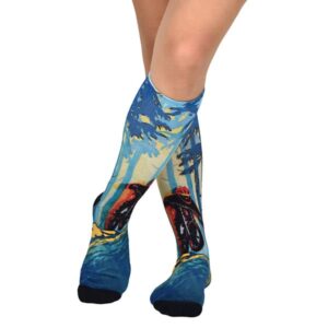 sierra socks forest biker pattern unisex socks - l-men shoe size (10-13) / buy 1 pr.