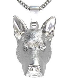 sc swick creations german shepherd dog head 925 sterling silver pendant