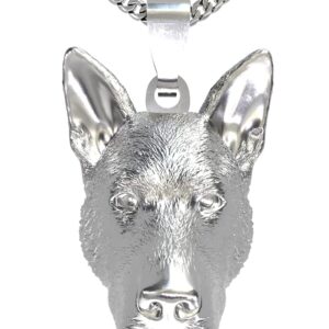 SC SWICK CREATIONS German Shepherd Dog Head 925 Sterling Silver Pendant