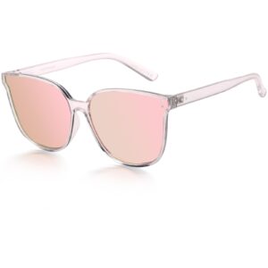 LVIOE Polarized Sunglasses for Women Modern Cute Cat Eye Style UV Protection LS1627s