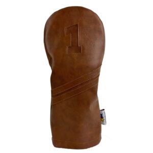 brown out -brown on brown- leather driver golf headcover by sunfish!