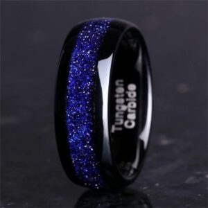 GIOXRNO Free Engraving Promise Rings Set for Couples Custom Engagement Wedding Rings Set for Him and Her Great Rift Nebula Galaxy Tungsten Promise Rings Set for Men Women