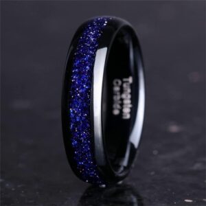 GIOXRNO Free Engraving Promise Rings Set for Couples Custom Engagement Wedding Rings Set for Him and Her Great Rift Nebula Galaxy Tungsten Promise Rings Set for Men Women