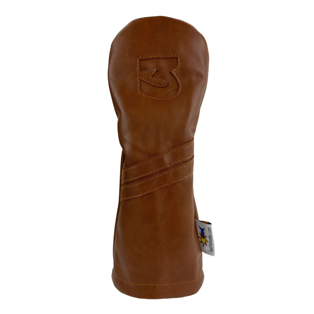 Brown Out -Brown On Brown- Sunfish Leather golf headcover set - DR, FW, HB!