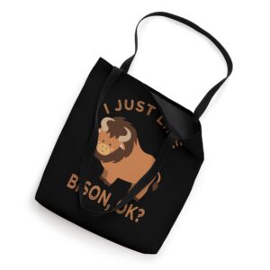 I Just Like Bison Vintage Funny Bison Tote Bag