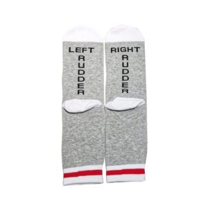 MBMSO 1 Pairs Pilot Socks Gifts Aviation Socks for Men Left Rudder Right Rudder Aviation Themed Gifts (1 Pair Grey LR Rudder socks)