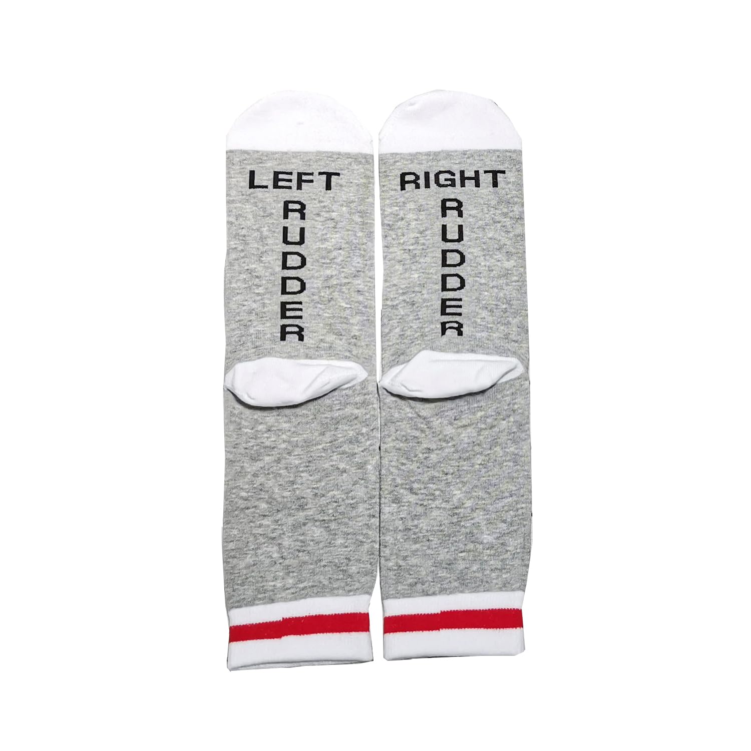 MBMSO 1 Pairs Pilot Socks Gifts Aviation Socks for Men Left Rudder Right Rudder Aviation Themed Gifts (1 Pair Grey LR Rudder socks)