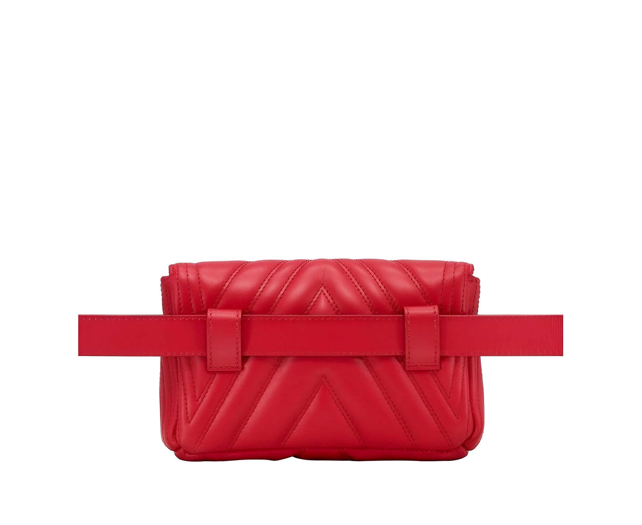 MCM Women's Patricia Red Quilted Leather Crossbody Belt Bag