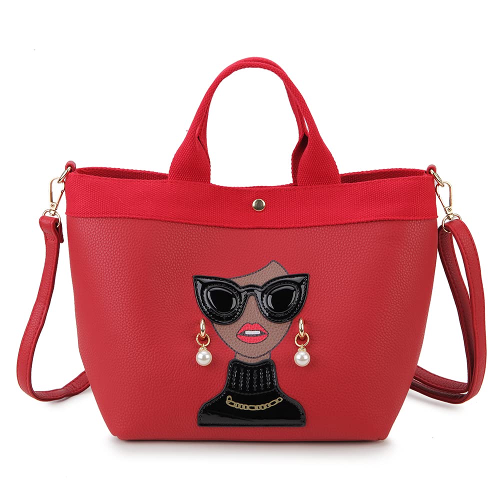 ENJOININ Novelty 3D Lady Face Purse for Women Casual Shopping Bag Top Handle Satchel Handbags Shoulder Bag Totes