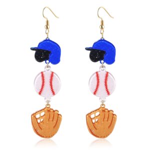 sports earrings fun acrylic basketball baseball soccer drop dangling earrings for women hypoallergenic games day dangle earrings jewelry for sports fans