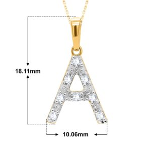 Poshadime Initial Charms Pendants Necklace - Round Cut Natural Diamond in 14K Yellow Gold Alpahbet A Letter Personalized Coin Name Necklaces for Womens Best Gifts