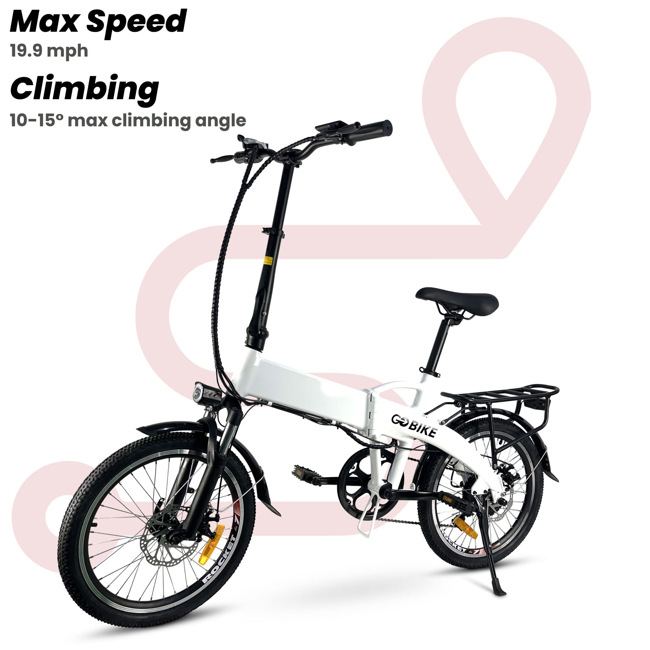 COMFYGO Futuro Electric Bike, Lightweight Folding Motor Ebikes, Electric Bicycle for Adults,Bicicleta Electrica para Adultos, Road City Bike, 350 W Fat Tire E Bikes, 7 Speed Shifter, 22 Mph