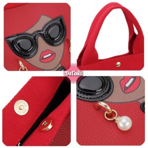 ENJOININ Novelty 3D Lady Face Purse for Women Casual Shopping Bag Top Handle Satchel Handbags Shoulder Bag Totes