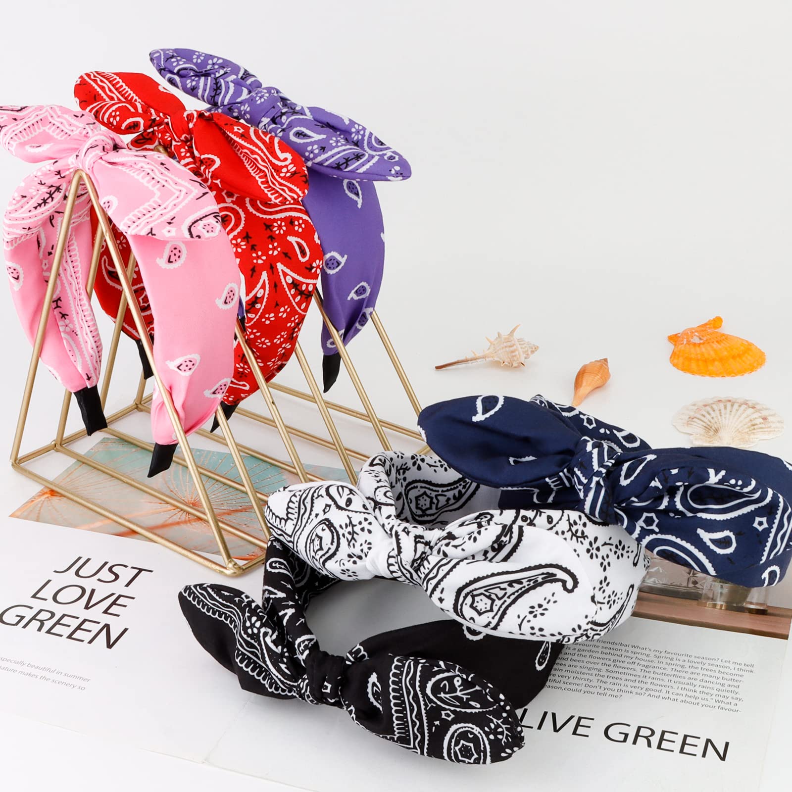 Jaciya Bandana Bow Headbands for Women Wide Headband Bunny Ears Headband Girls Hair Accessories