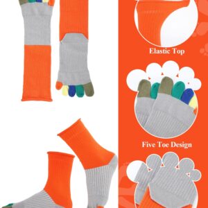 Bencailor 5 Pairs Women's Toe Socks Cotton Five Toe Finger Socks Toe Separator Socks for Women Men Athletic (Simple Color)