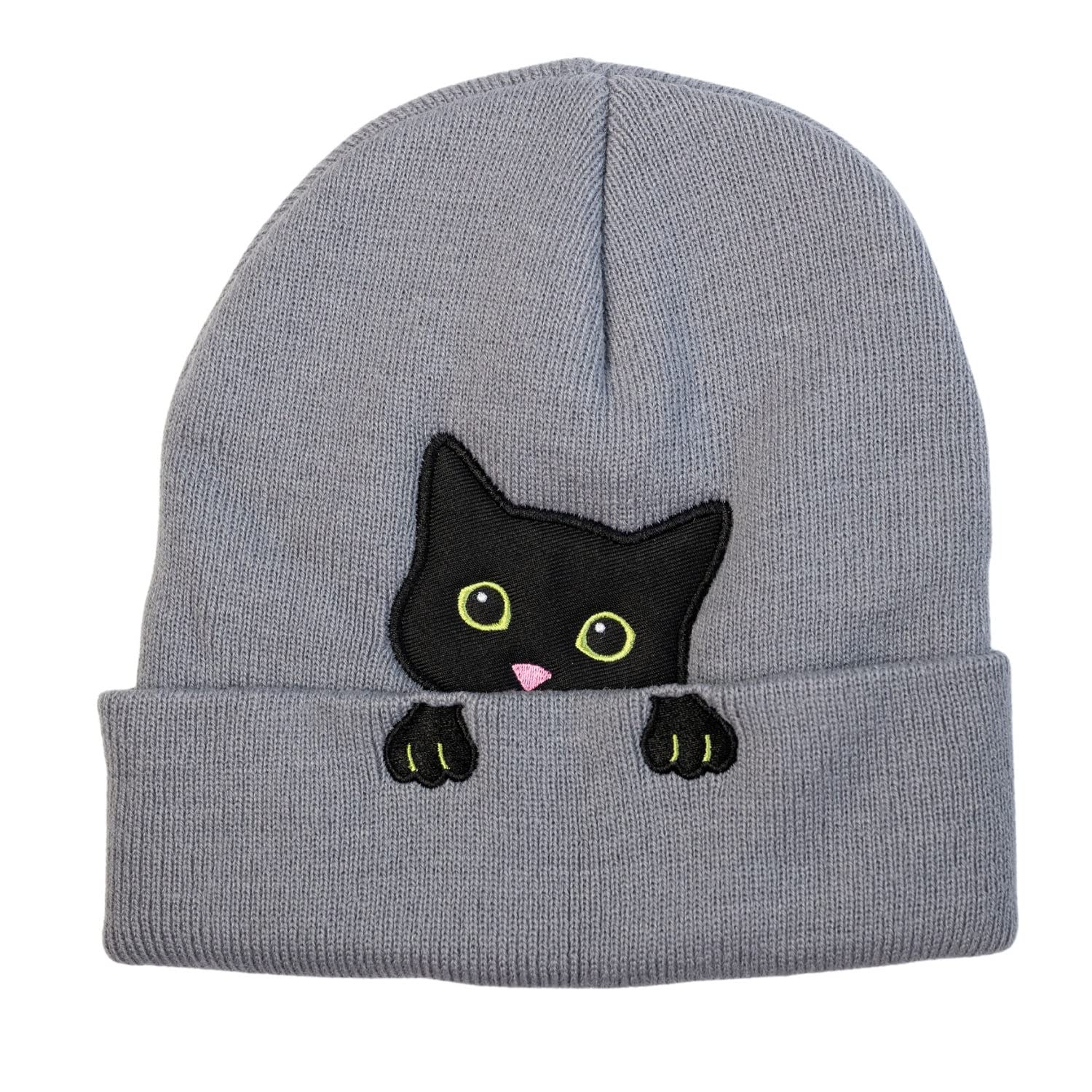 Cat Beanie Winter Hats for Women - Cute Cat Ear Beanie Womens Beanie - Cat Hat, Cat Gifts for Cat Lovers, Teen Girl Gifts, Cat Mom Gifts, Gifts for Mom Grey