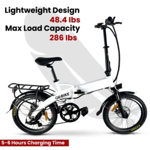 COMFYGO Futuro Electric Bike, Lightweight Folding Motor Ebikes, Electric Bicycle for Adults,Bicicleta Electrica para Adultos, Road City Bike, 350 W Fat Tire E Bikes, 7 Speed Shifter, 22 Mph