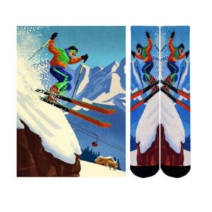 Sierra Socks Slippery Slopes Pattern Unisex Socks - L-Men Shoe Size (10-13) / Buy 1 pr.