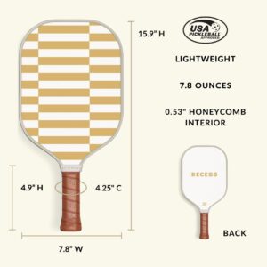 Recess Pro Performance Pickleball Paddle Set - 2 Fiberglass Paddles with Honeycomb Core, 3 Premium 40-Hole Pickle Balls - Ergonomic Sweat-Resistant Foam Grip, Durable Canvas Cover - USAPA Certified